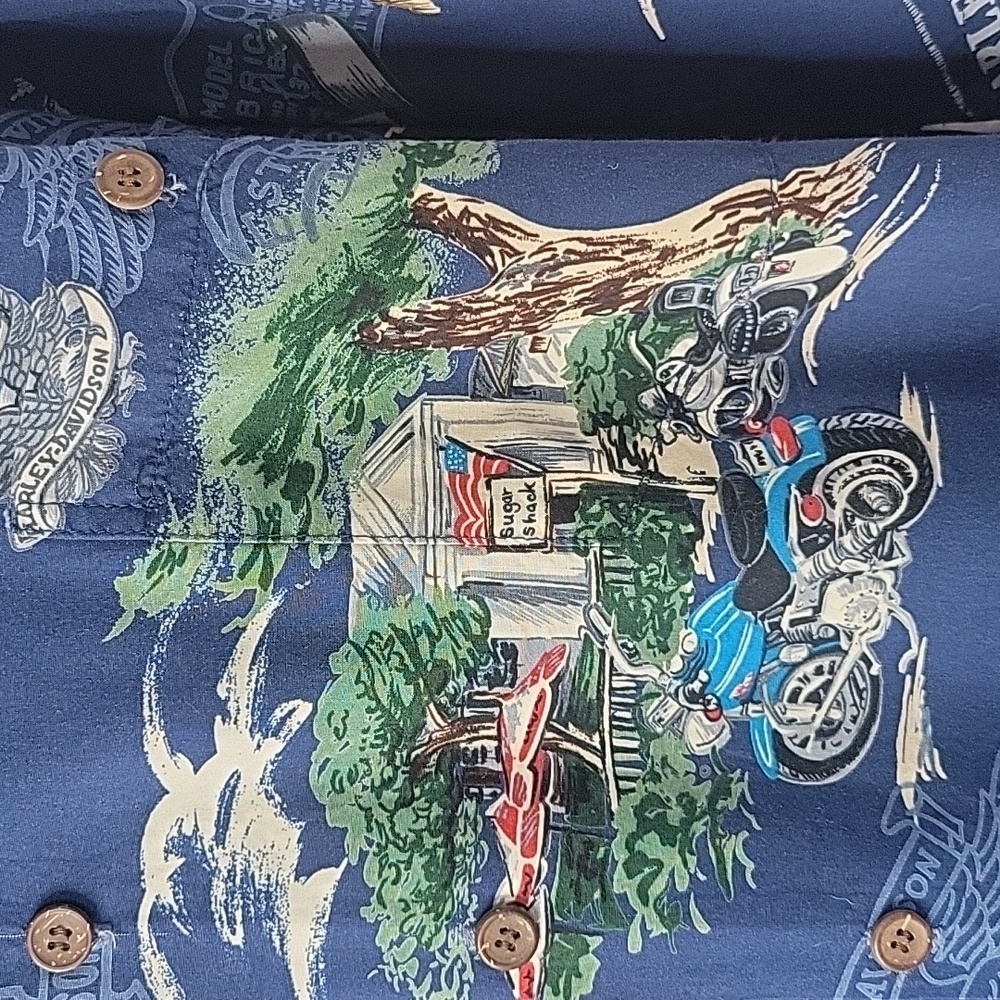 Harley-Davidson Blue‎ Casual Button Down Shirt - Picture 5 of 14